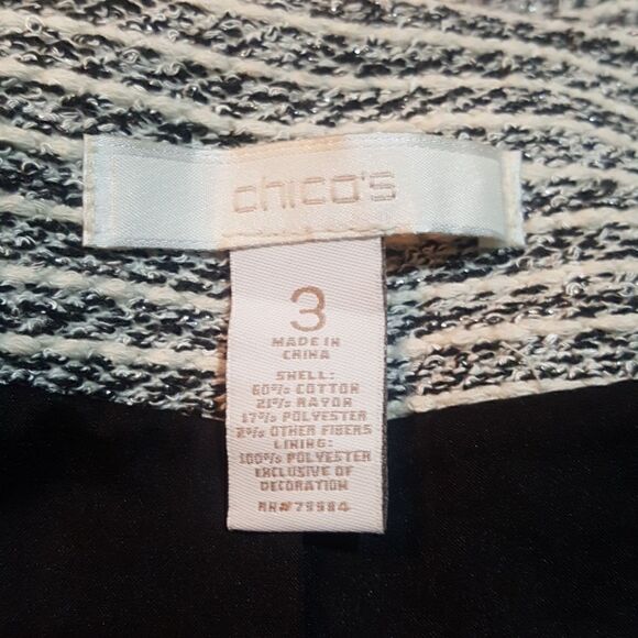 CHICO'S Beaded Jacket - Size 3 - Picture 4 of 4